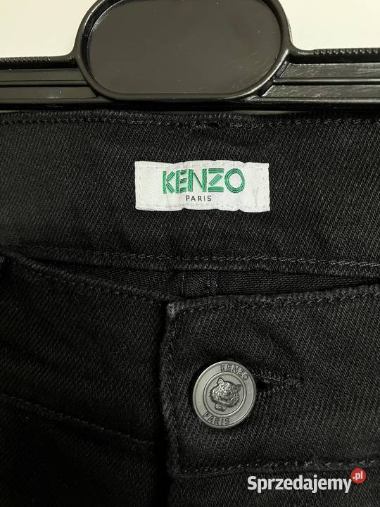 Nowe czarne luksusowe męskie jeansy Kenzo Odzież codzienna Nisko
