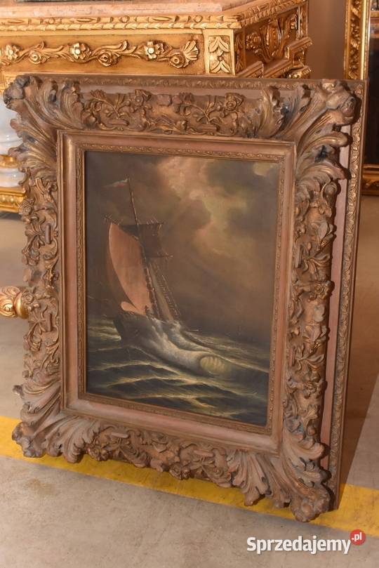 Łódź Na Wzburzonym Morzu Marynistyczny Obraz Dekoracje i ozdoby Kraków
