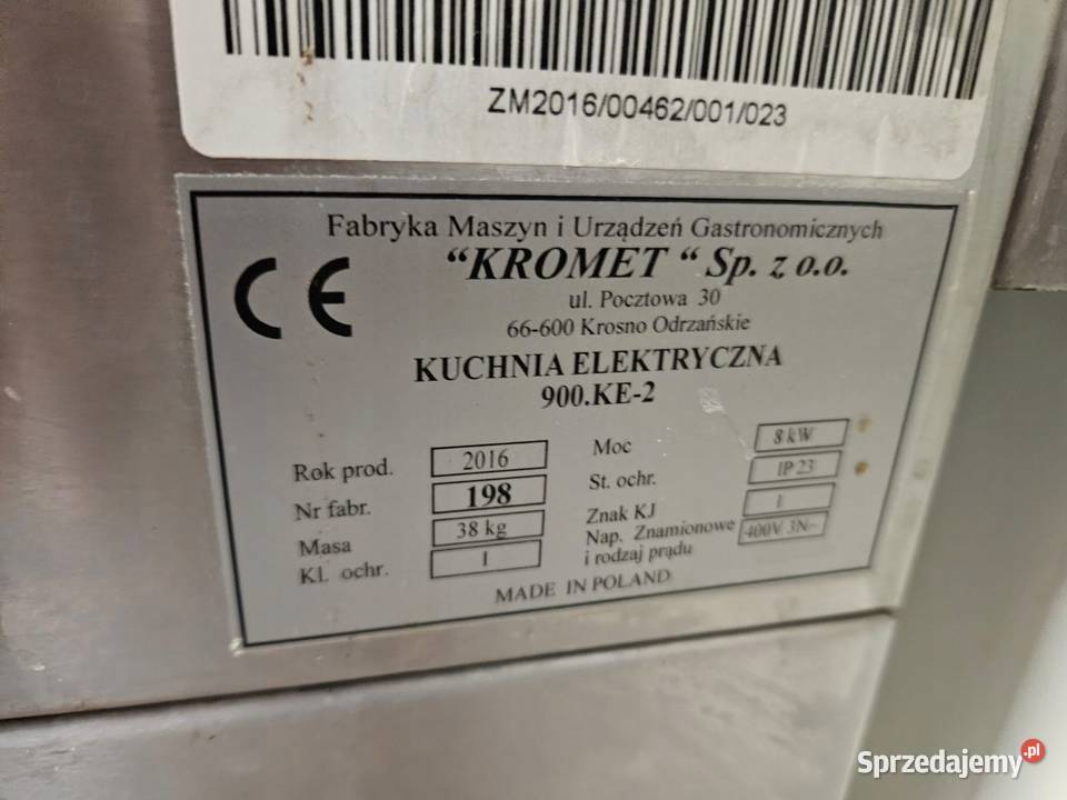 Kromet 900KE2 kuchnia elektryczna 2płytowa 2x40 Góra