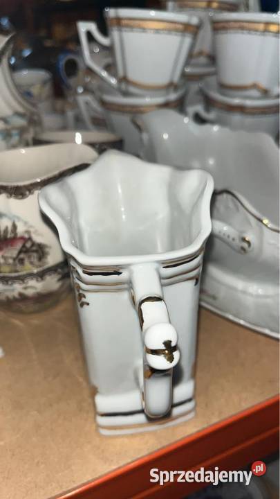 Dzbanek duży mlecznik Ręcznie malowana biała Gdańsk