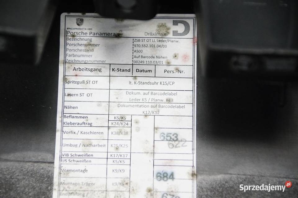 DESKA KOKPIT PORSCHE PANAMERA TURBO 970 Lipno