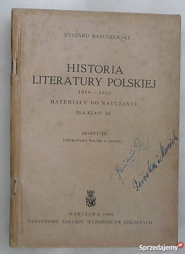Historia literatury polskiej z.III- R. Matuszewski