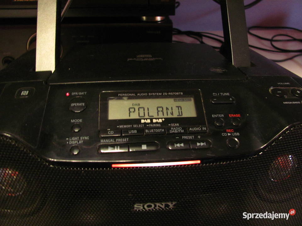 Radioodtwarzacz Sony ZSRS70BTB CDMP3audio INUSB Łódź