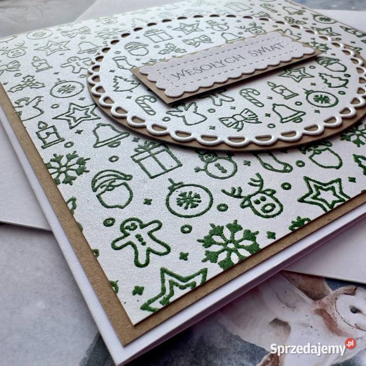 Ręcznie robiona kartka świąteczna z kopertą Kartki okolicznościowe podkarpackie Mielec