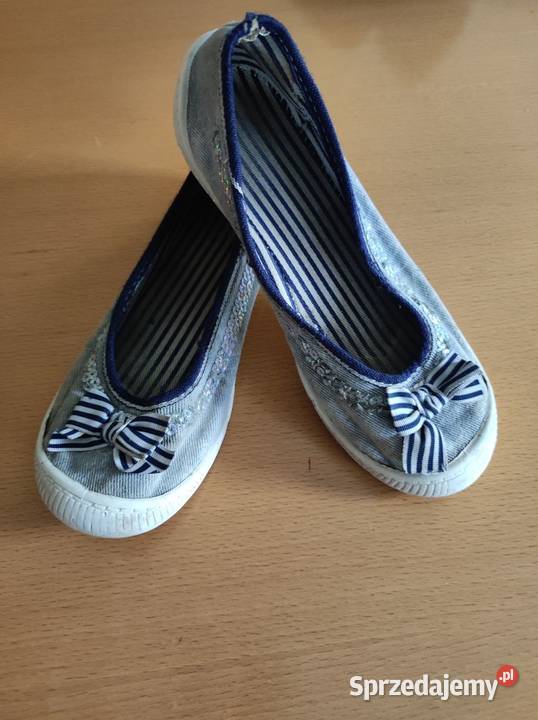 dziewczęce letnie tenisówki z kokardką z tkanina Balerinki Kielce