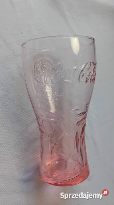 Różowa kolekcjonerska szklanka Coca Cola UEFA Koźminek