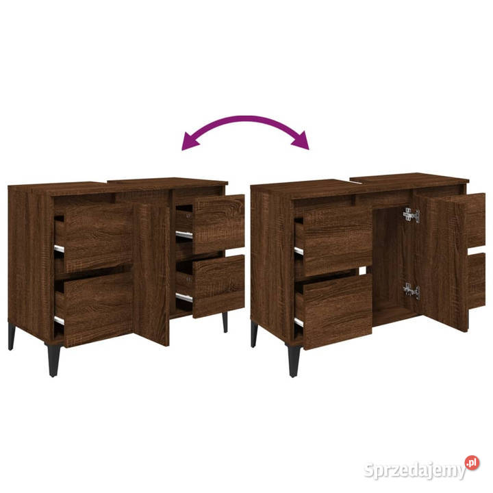 Szafka pod umywalkę brązowy dąb 80x33x60 Łazienkowe Warszawa