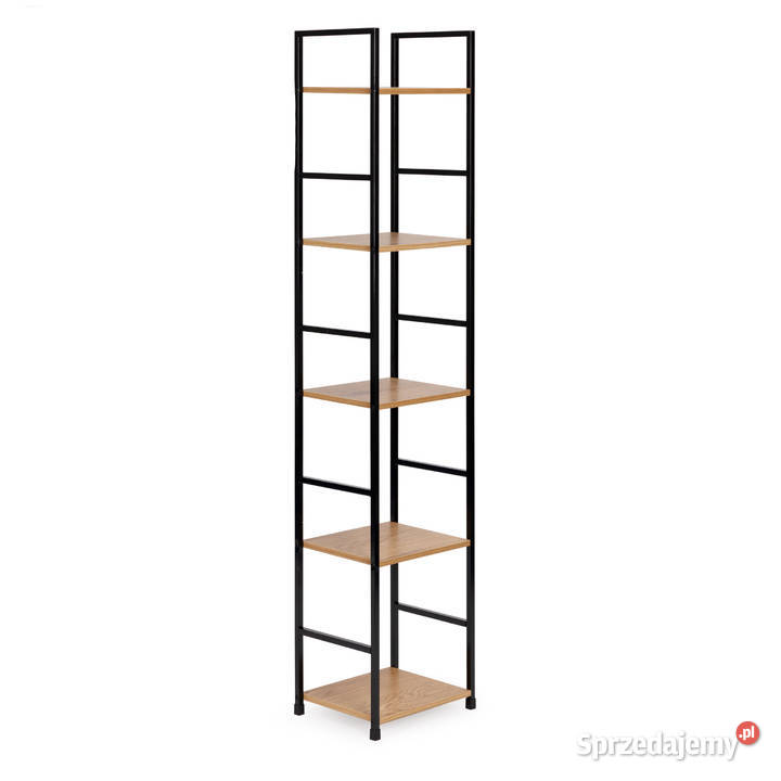 Regał drewniany nowoczesny metalowa rama LOFT 5 Wrocław