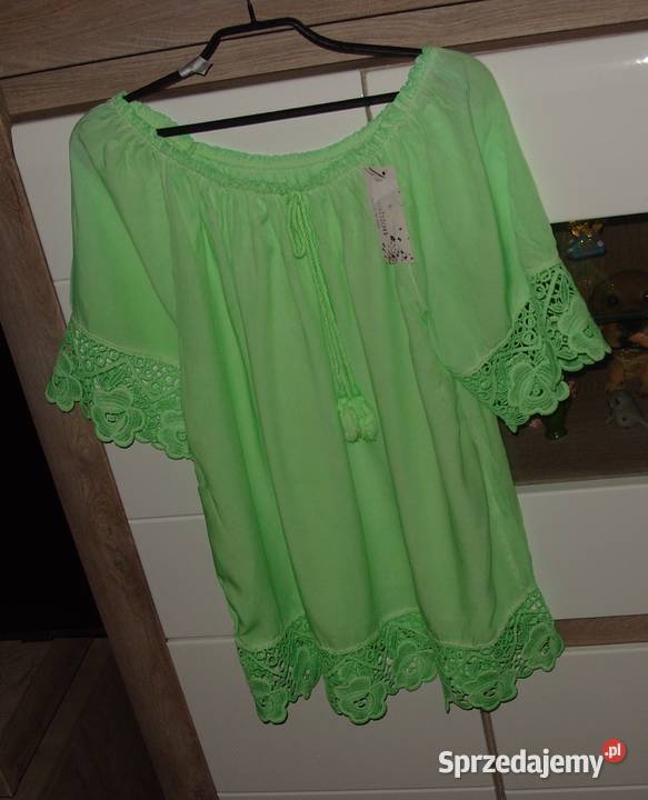 Neonowa Hiszpanka Hafty Nowa Fashion LXL Rozmiar 40(L) Bluzki i koszule Rawicz