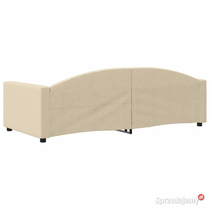 Sofa z funkcją spania kremowe obita tkaniną Warszawa