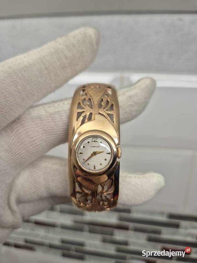 Złoty zegarek naręczny Czajka CCCP pr583 Chorzów