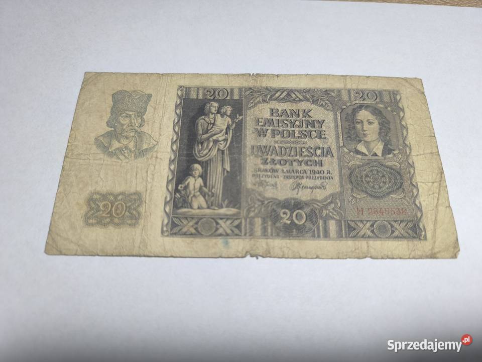 Banknot 20 1940 seria H Otwock