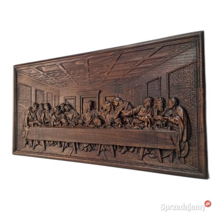 Ostatnia Wieczerza drewniana płaskorzeźba Obrazki i obrazy Malechowo