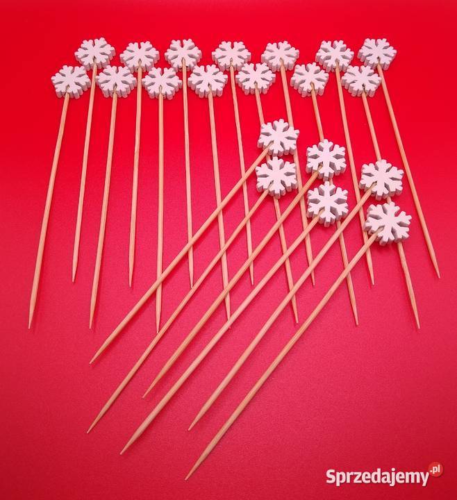 Wykałaczki Święta Śnieżynka Drewno Ozdoba Gdańsk