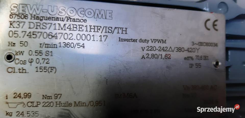 Motoreduktor 055 kW54obr wielkopolskie