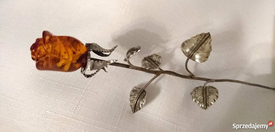 Róża bursztyn srebro 3 wielkości OKAZJA wielokolorowy Dekoracje i ozdoby Gdańsk
