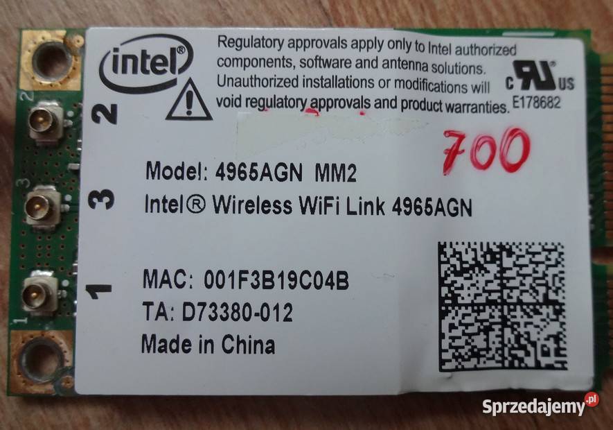WiFi 4965AGN MM2 do laptopa HP Pavilion 9700 Pozostałe Szczecin