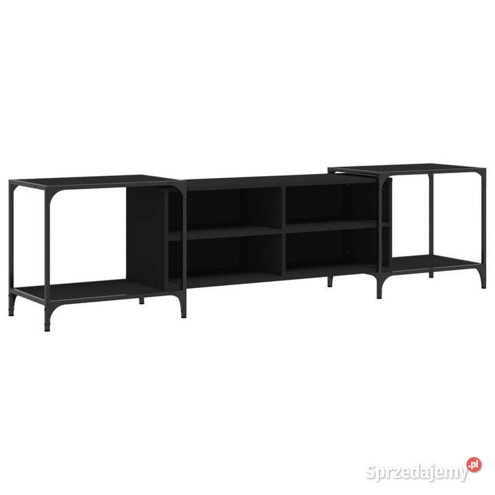 Szafka pod TV czarna 203x37x50 materiał
