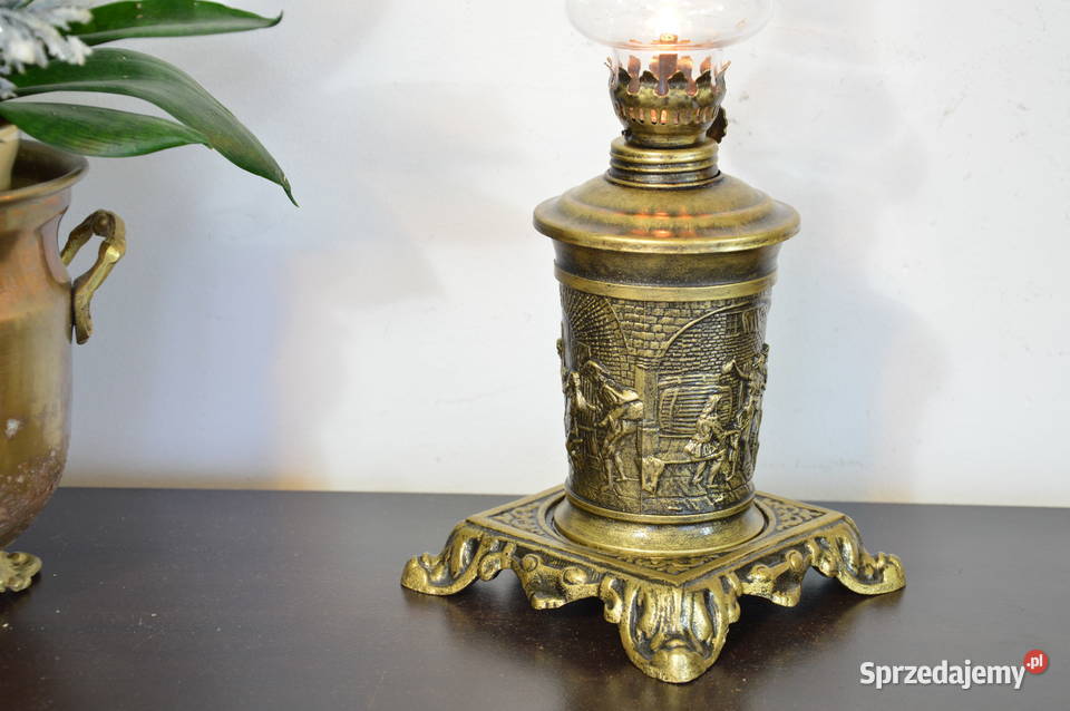 piękna cynowa LAMPA NAFTOWA stara Jastrzębie-Zdrój sprzedam