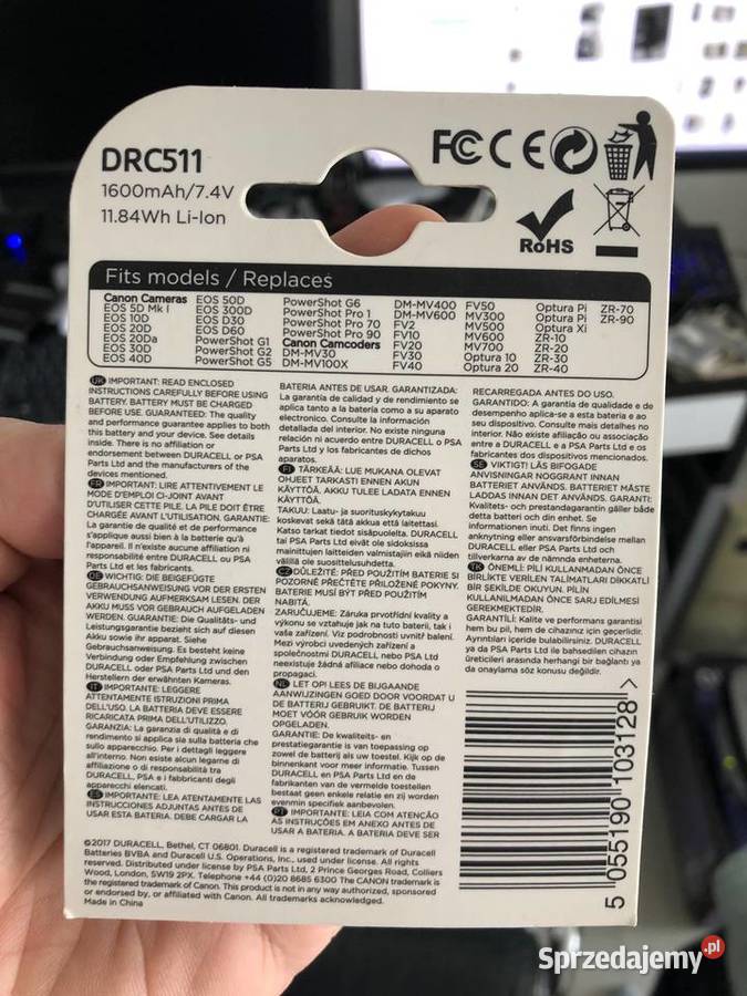 BP511 Duracell bateria do Canon Akcesoria Kielce