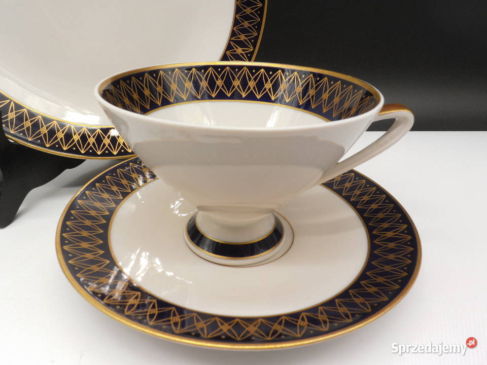 TRIO Von Schierholz PLAUE Luksusowa Porcelana z Raszków
