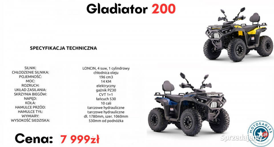 ASIX Inny Quad ASIX Gladiator 200 Transport Raty elektryczny starter Stare Miasto