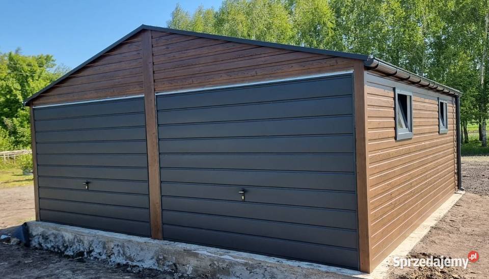 garaż blaszany na wymiar dwuspadowy producent domek wiata śmietnikowa