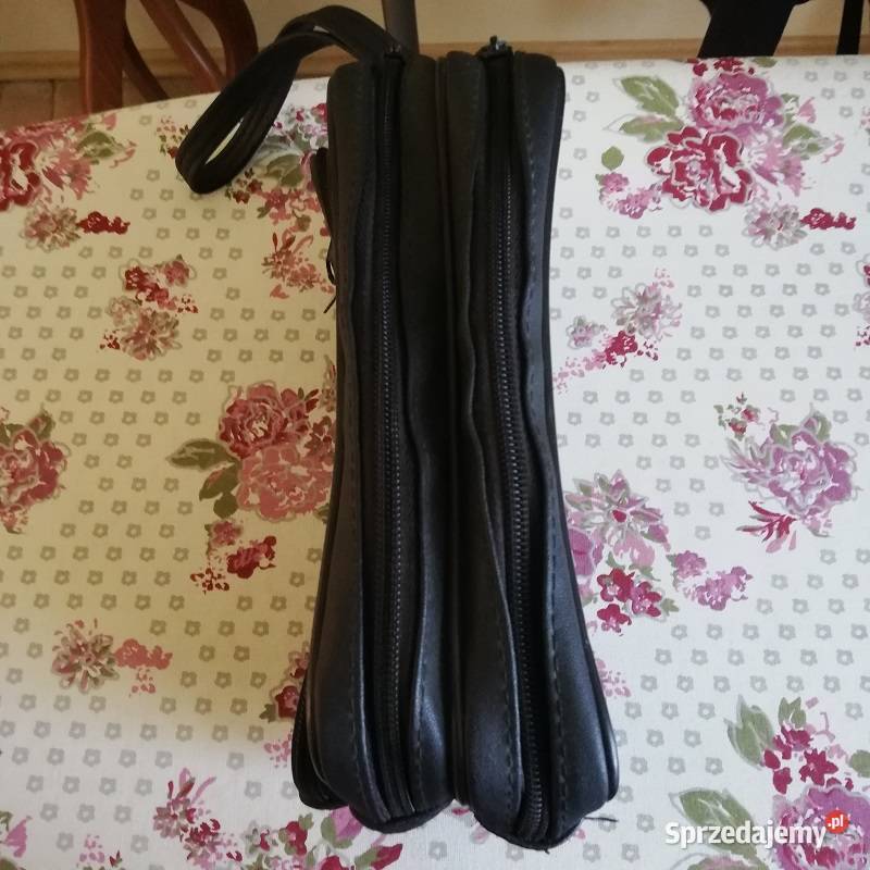 Saszetka męska skórzana czarna do ręki łódzkie Sieradz