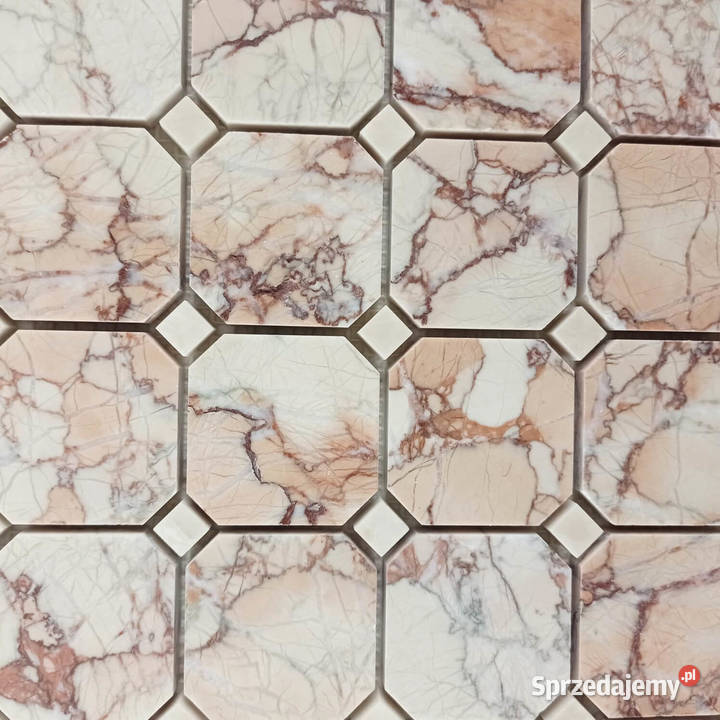 Mozaika octagon z marmur Sakura Beige Piaseczno