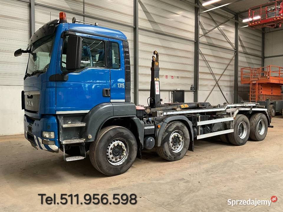 Hakowiec 8x4 MAN TGS tez leasing ciezarowki z mazowieckie Warszawa