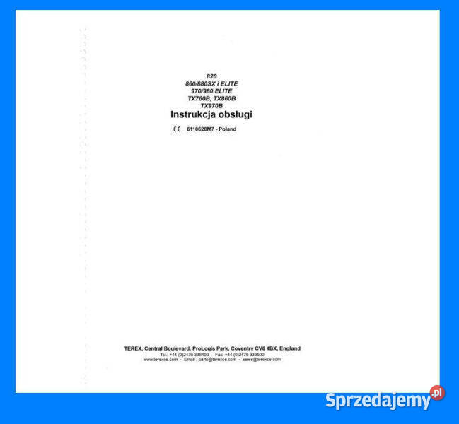 TEREX 820 860 880 SX Elite 970 980 Elite Kielce