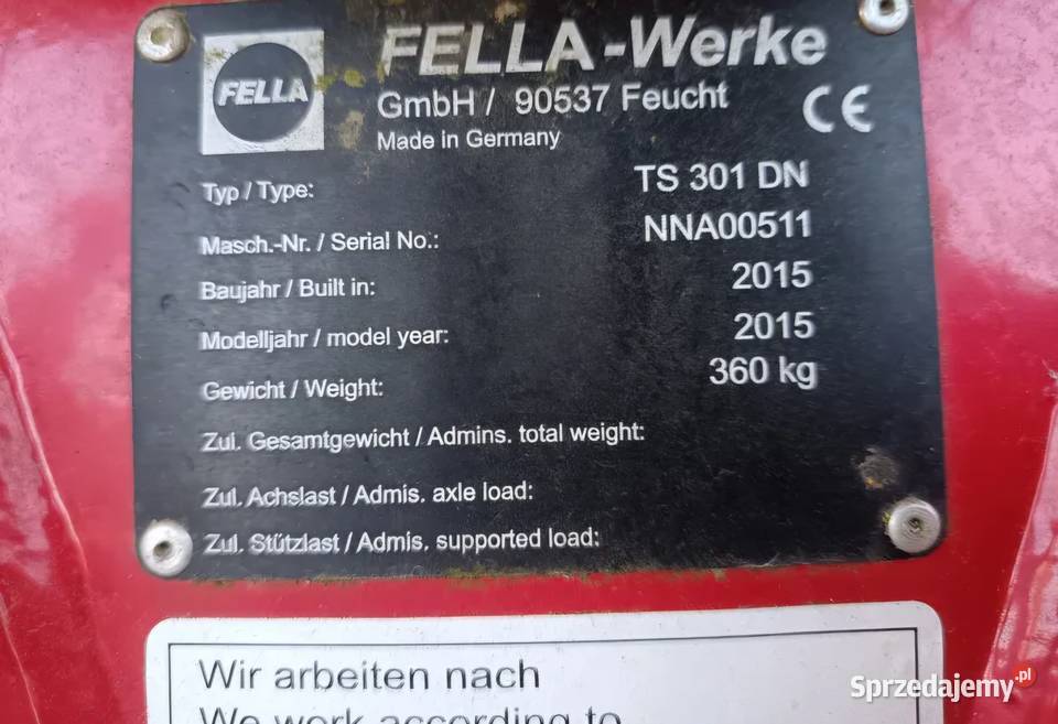Zgrabiarka Fella TS 301 sprzedam