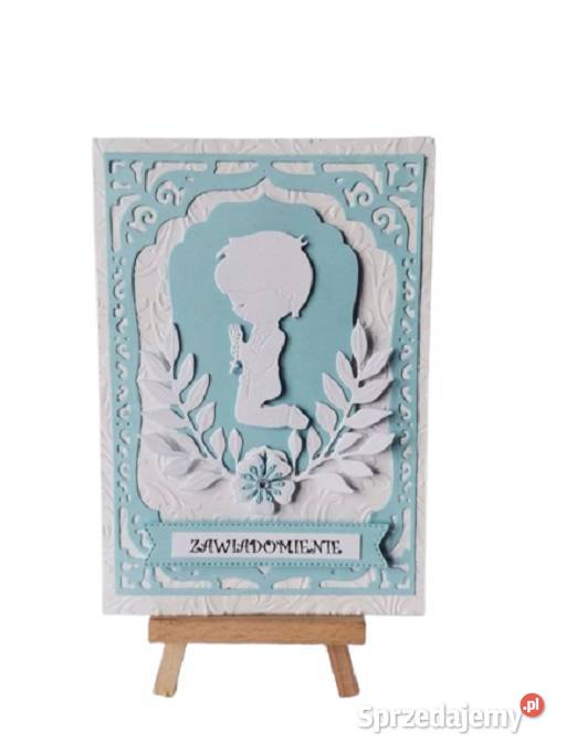 Zawiadomienia Komunia Chłopiec Klęczący W Rękodzieło Poznań