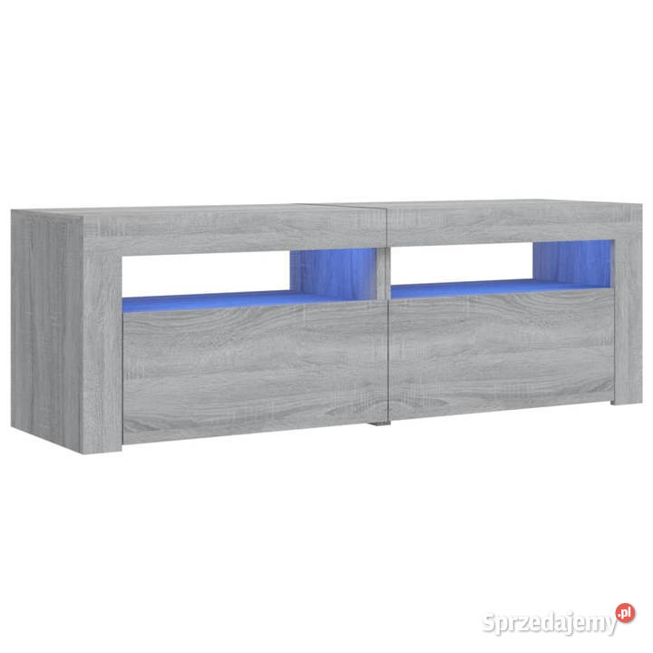 Szafka pod TV z LED szary dąb sonoma 120x35x40 RTV Warszawa