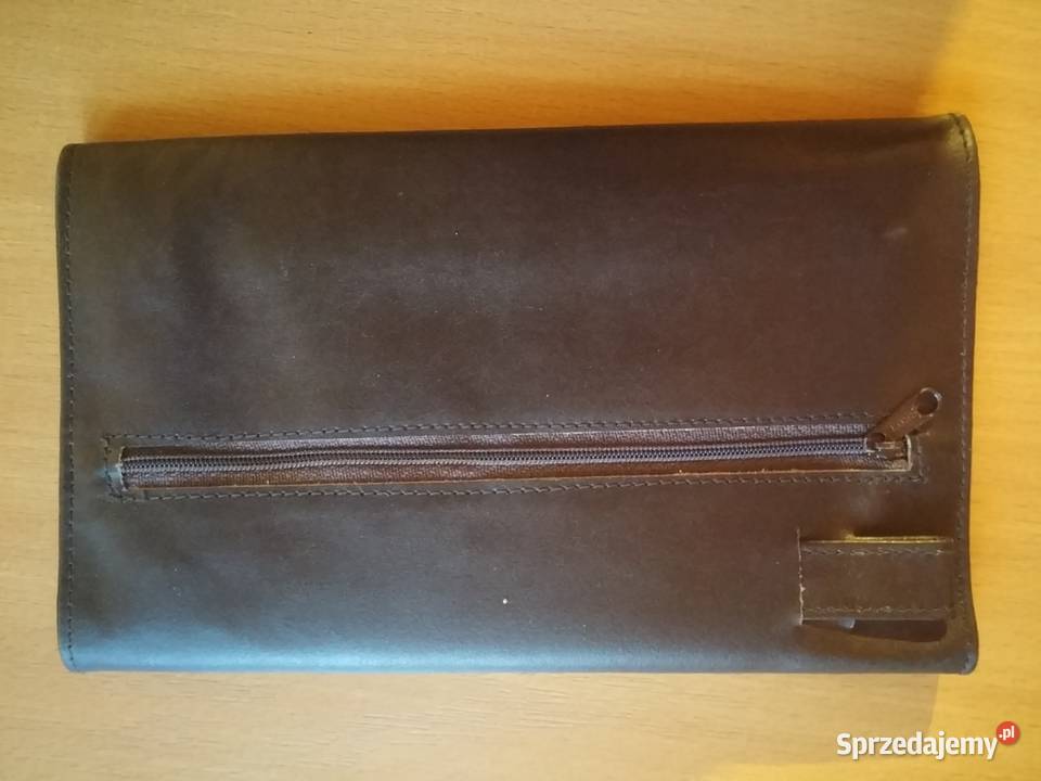 Saszetka skórzana ciemno brązowa 22x14 14cm Torby i torebki Łódź sprzedam