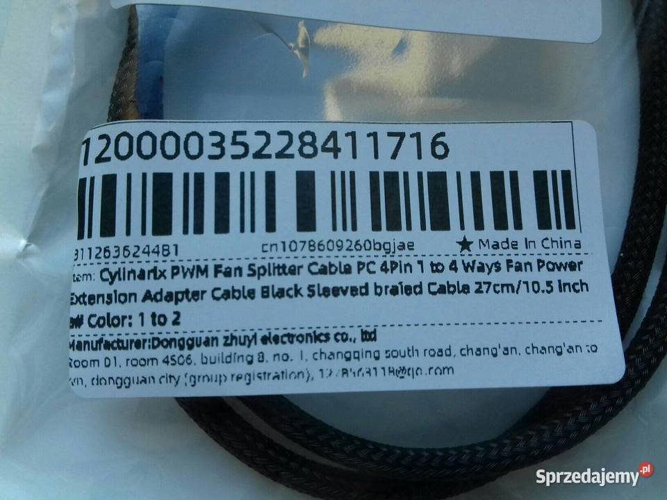 Kabel rozdzielacz do wentylatora PWM 4pin 3pin chłodzenie Bydgoszcz