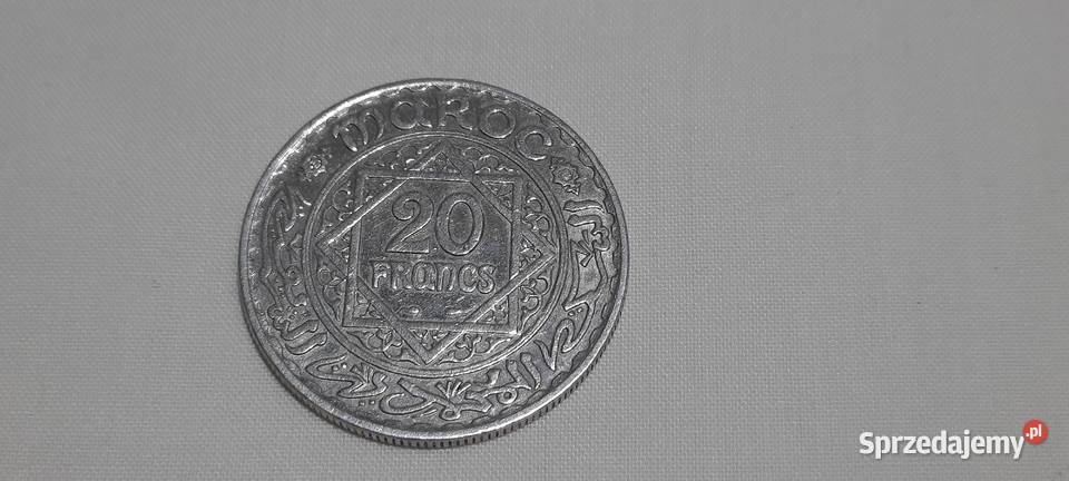 moneta Maroko 20 franków 1352 1934 Warszawa