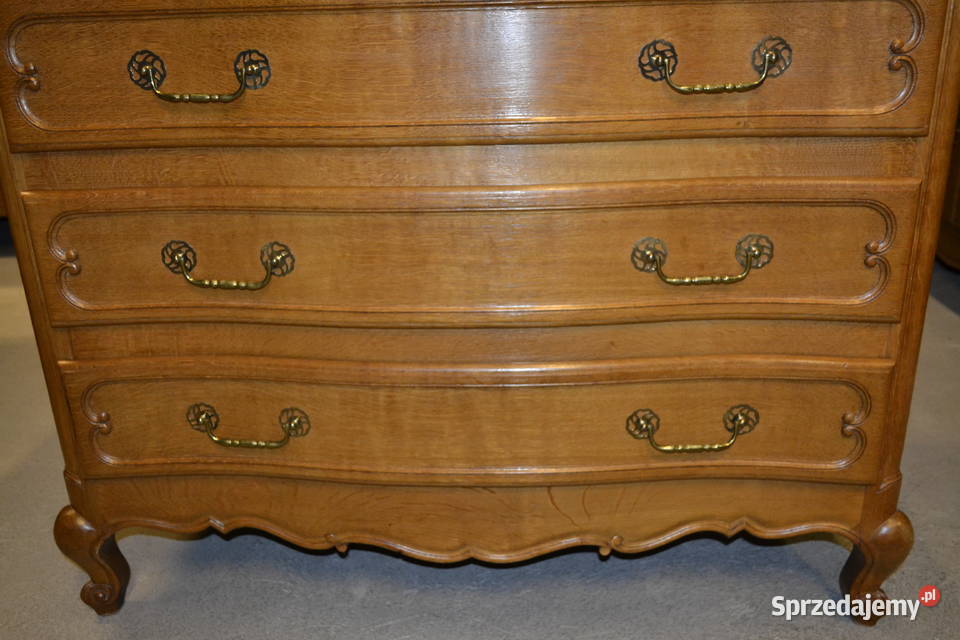 komoda ludwikowska gięte fronty lity dąb śląskie Będzin