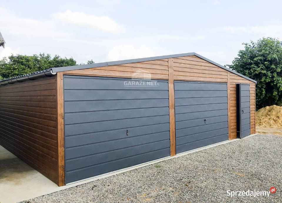 GARAŻ BLASZANY 8m x 7m DWUSPAD 2xBRAMA DRZWI Łapanów