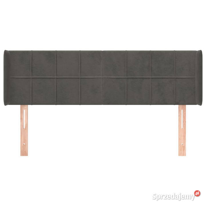 Zagłówek uszak ciemnoszary 147x16x7888 aksamit Warszawa