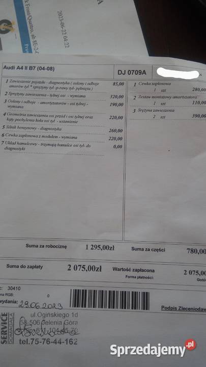 Audi A4 sprzedaż zamiana Sedan / Limuzyna A4 Jelenia Góra