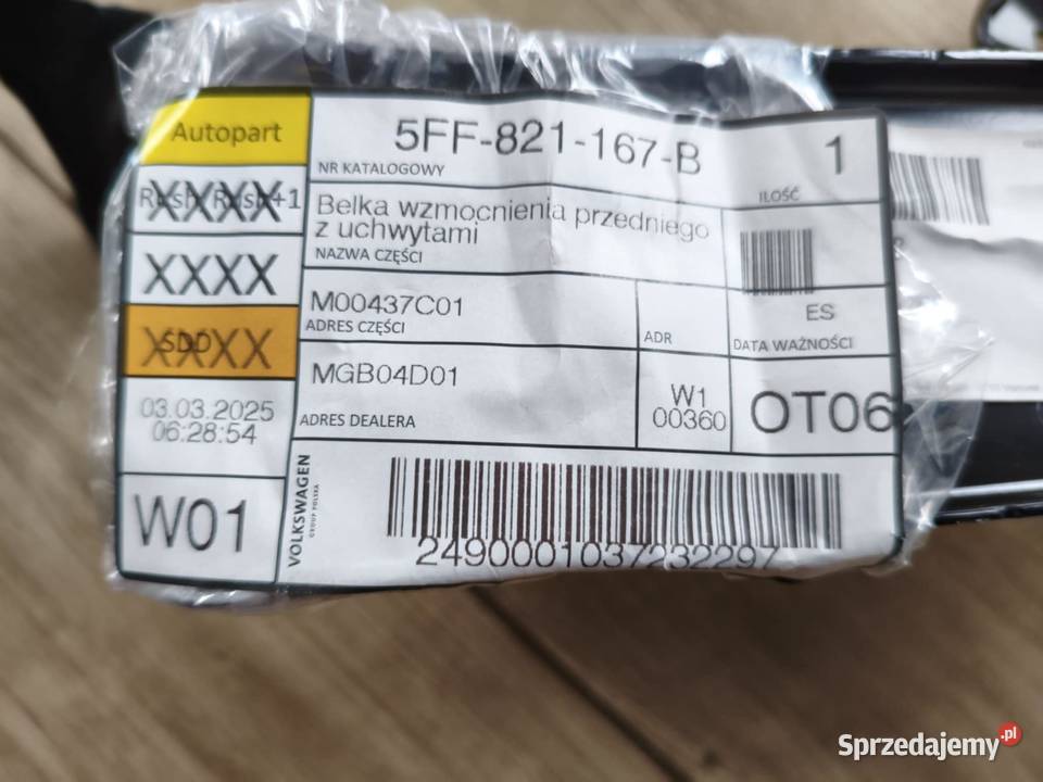 BELKA WZMOCNIENIA MOCOWANIE BŁOTNIKA PRZÓD CUPRA osobowe Żory sprzedam