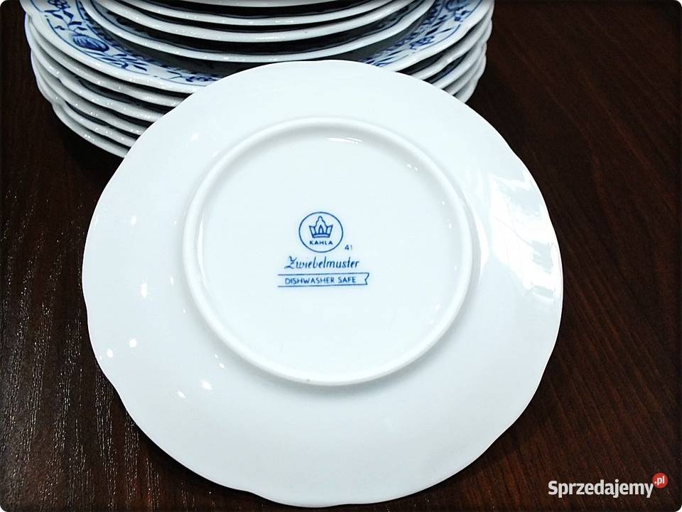 Talerz KAHLA Wzór Cebulowy Komplet 12 Porcelana Żary