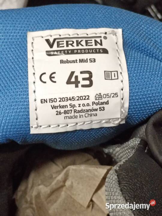 Buty robocze VERKEN Robust Mid S3 r 40 do 47 Radom
