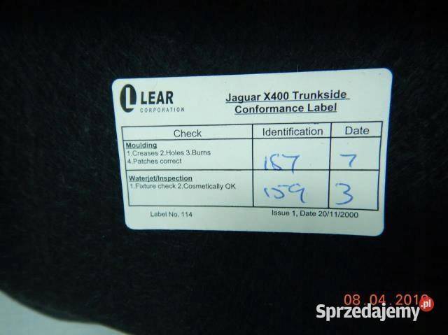 BOCZEK TAPICERKA BAGAŻNIKA LEWA JAGUAR XTYPE Tapicerki samochodowe