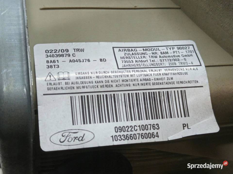 PODUSZKA POWIETRZNA AIRBAG KOLANOWA EU JASNA świętokrzyskie