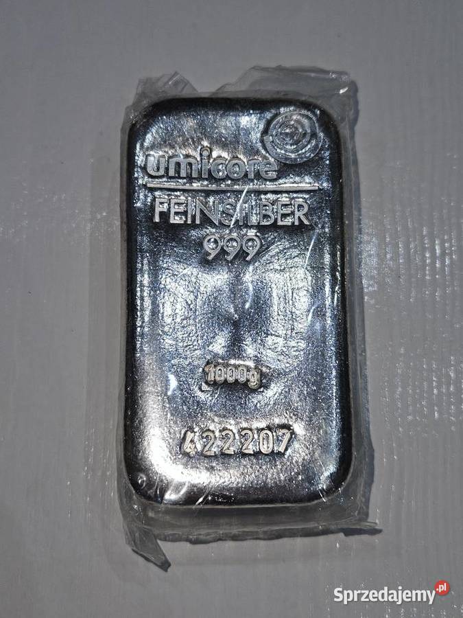Sztabka srebra 1 1000g srebrna UMICORE 999 Warszawa sprzedam