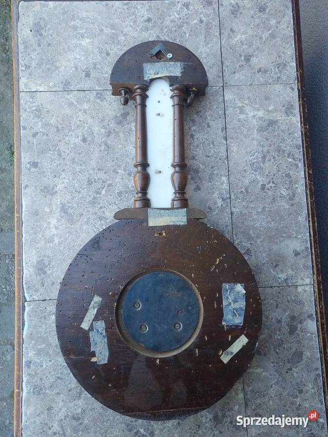 8 Stary secesyjny barometr ścienny termometr do