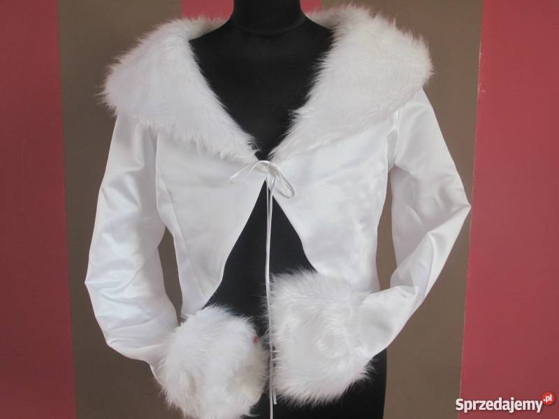 Bolerko Ślubne kożuszek Marynarka L40 Damska Nowogard