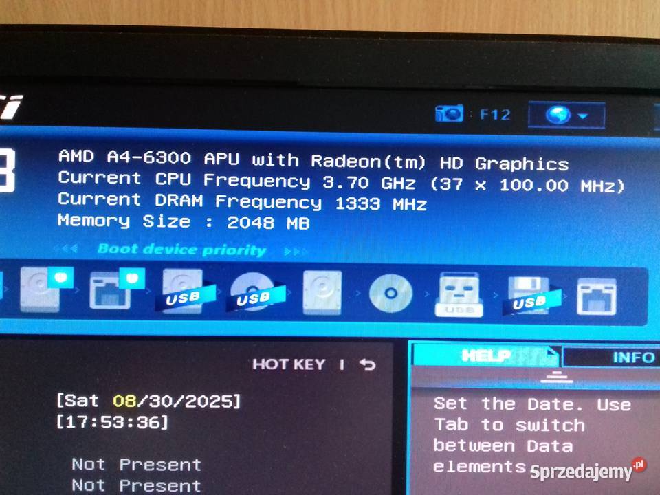 MSI A68HME33 AMD A46300 Sprawne FM2 DDR3 HDMI zintegrowana karta sieciowa Bydgoszcz